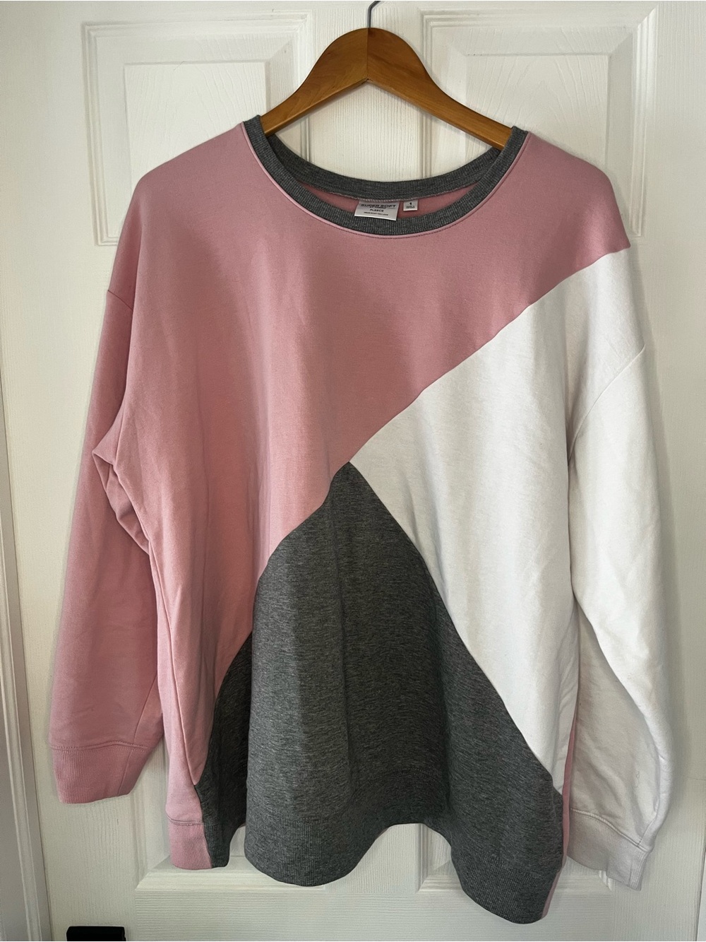 torrid Pink and Charcoal Fleece Crewneck